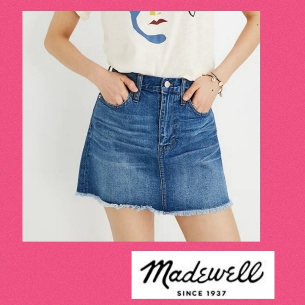 Madewell: Rigid Denim A-line Skirt Fluffy Hem